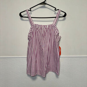 Girls Wonder Nation Purple Lavender White Striped Tank Top XL (14-16) NEW NWT